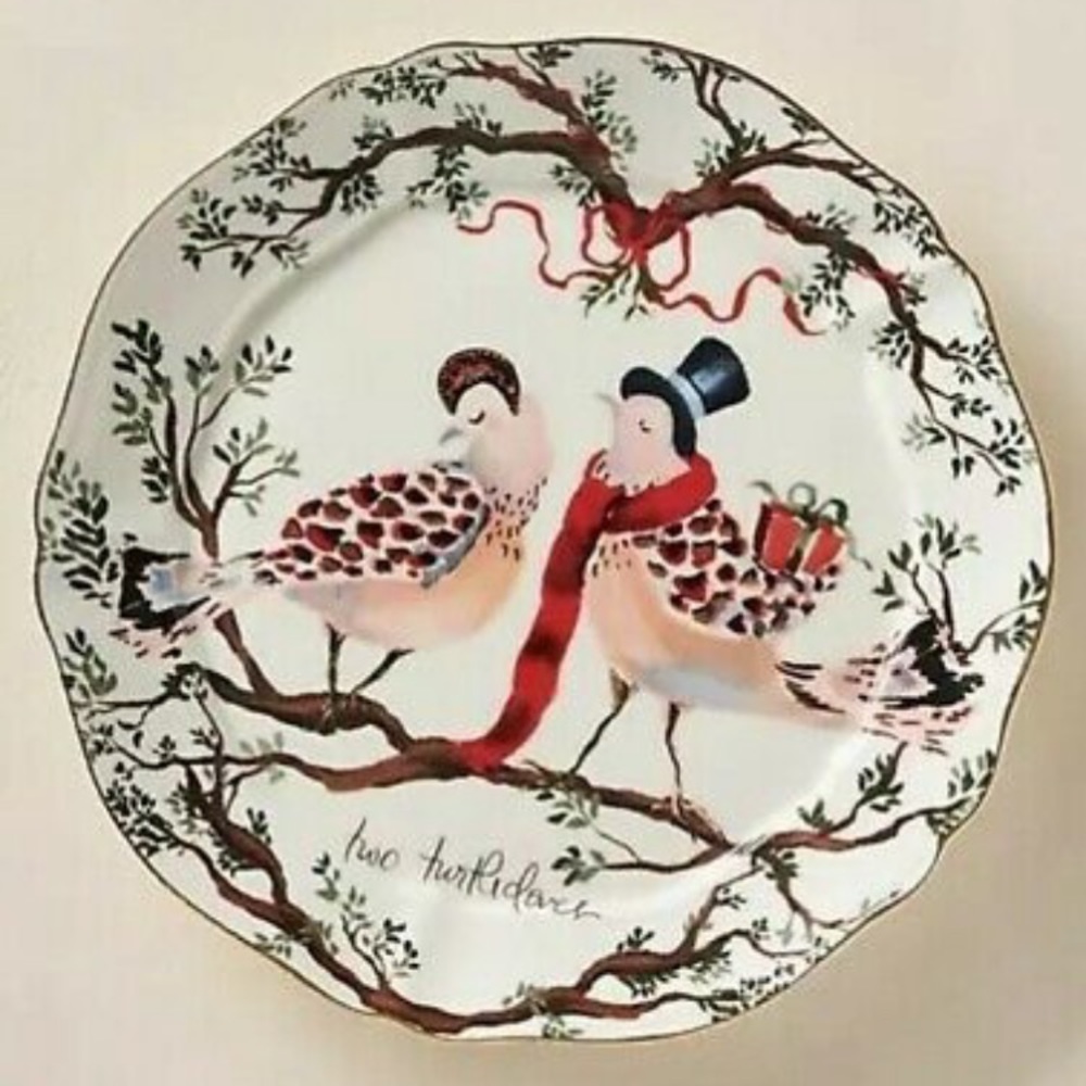 Anthropologie | 12 Days Turtle Doves Plate